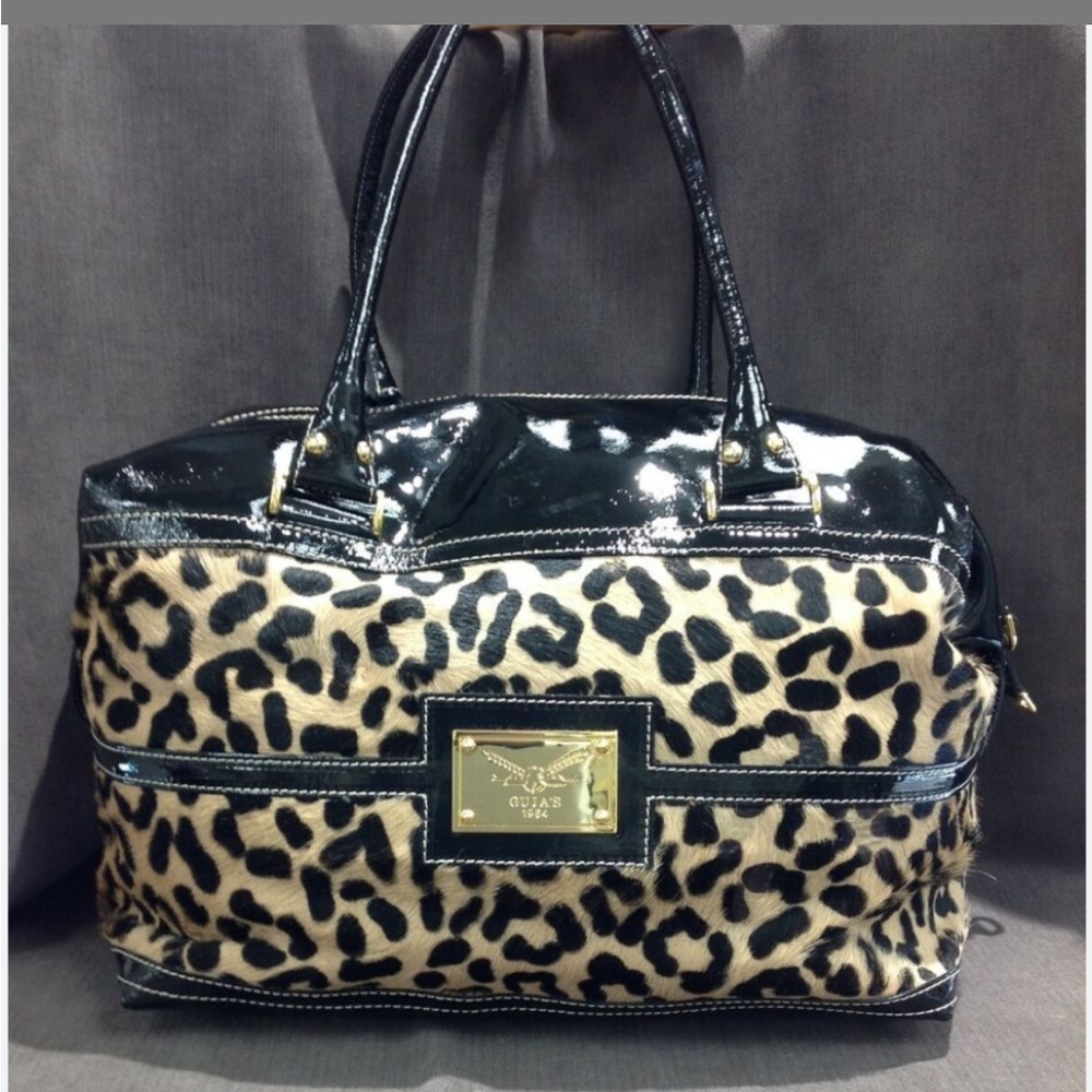 GUIA’s Leopard Print and Black Patent Leather Bag.